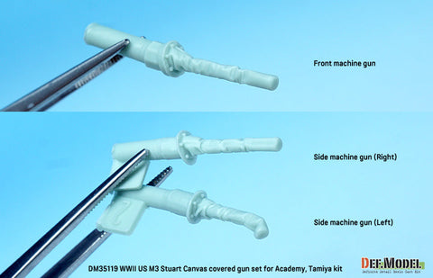 DEFモデル DM35119 1/35 WWII アメリカ M3 スチュアート キャンバスカバーで覆われた砲身セット (アカデミー/ タミヤ用)