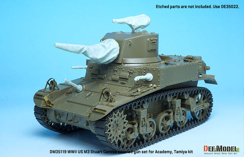 DEFモデル DM35119 1/35 WWII アメリカ M3 スチュアート キャンバスカバーで覆われた砲身セット (アカデミー/ タミヤ用)