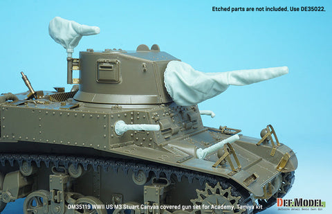 DEFモデル DM35119 1/35 WWII アメリカ M3 スチュアート キャンバスカバーで覆われた砲身セット (アカデミー/ タミヤ用)