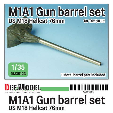DEFモデル DM35123 1/35 WWII アメリカ 駆逐戦車 M18 ヘルキャット 76mm砲 M1A1真鍮製砲身セット(タミヤ用)