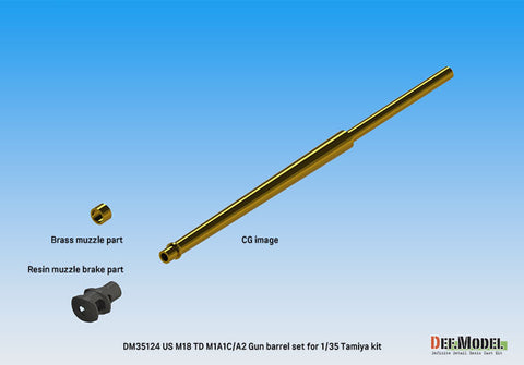 DEFモデル DM35124 1/35 WWII アメリカ 駆逐戦車 M18 ヘルキャット 76mm砲 M1A1C/A2 真鍮製砲身セット(タミヤ用)