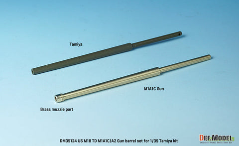 DEFモデル DM35124 1/35 WWII アメリカ 駆逐戦車 M18 ヘルキャット 76mm砲 M1A1C/A2 真鍮製砲身セット(タミヤ用)
