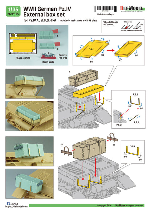 DEFモデル DM35125 1/35 WWII ドイツ IV号戦車 G/H型用外付木製弾薬箱セット(各社対応)