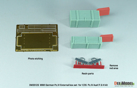 DEFモデル DM35125 1/35 WWII ドイツ IV号戦車 G/H型用外付木製弾薬箱セット(各社対応)