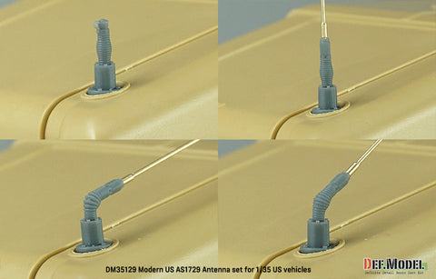 DEFモデル DM35129 1/35 現用 アメリカ AS1729 アンテナ/アンテナ基部セット (アメリカ車両用)
