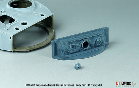 DEFモデル DM35131 1/35 WWII イギリス A34 コメット用 キャンバスカバー付防盾セット 初期型 (タミヤ用)
