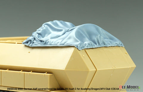 DEFモデル DM35143 1/35 WWII ドイツ Sd.kfz.251 Ausf.C キャンバスカバー 半開状態(アカデミー/ ドラゴン/ AFVクラブ用)