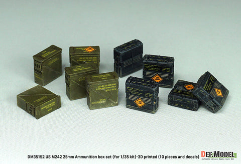 DEFモデル DM35152 1/35 アメリカ M242 ブッシュマスター 弾薬箱セット (10個,デカール付き)