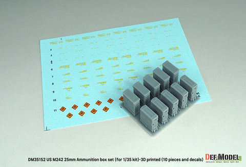 DEFモデル DM35152 1/35 アメリカ M242 ブッシュマスター 弾薬箱セット (10個,デカール付き)