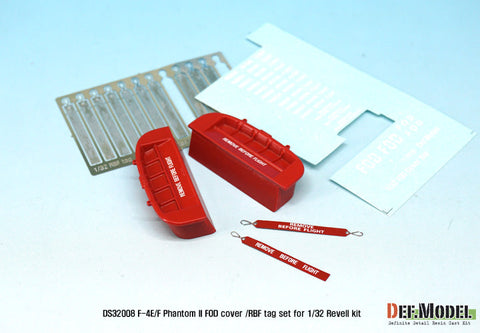 DEFモデル DS32008 1/32 F-4E/F ファントムII FODカバー・リムーブビフォーフライトタグ(レベル用)