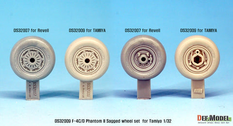 DEFモデル DS32009 1/32 F-4D/C ファントムII 自重変形タイヤ(タミヤ用)