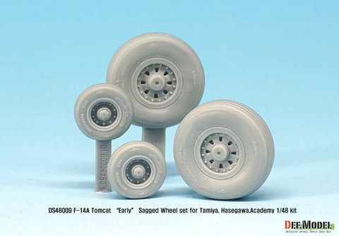 DEFモデル DS48009 1/48 F-14A トムキャット 初期型自重変形タイヤセット(タミヤ/ハセガワ用)