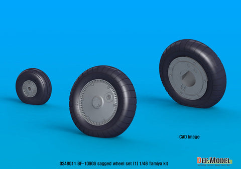 DEFモデル DS48011 1/48 メッサーシュミット Bf109G-6自重変形タイヤセット1 (タミヤ/ 他キット用)