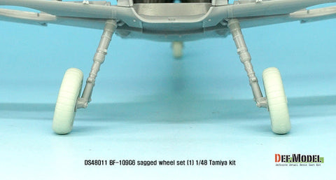 DEFモデル DS48011 1/48 メッサーシュミット Bf109G-6自重変形タイヤセット1 (タミヤ/ 他キット用)