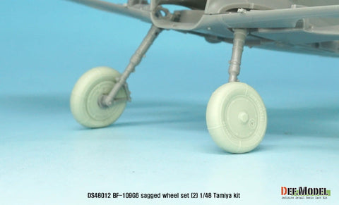 DEFモデル DS48012 1/48 メッサーシュミット Bf109G-6自重変形タイヤセット2 (タミヤ/他キット用)