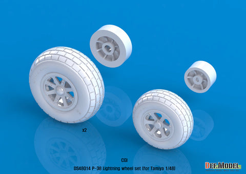 DEFモデル DS48014 1/48 ロッキード P-38 ライトニング 自重変形タイヤ (タミヤ用)