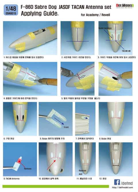 DEFモデル DS48015 1/48 ノースアメリカン F-86D セイバードッグ 航空自衛隊 TACANアンテナセット (アカデミー/ レベル用)