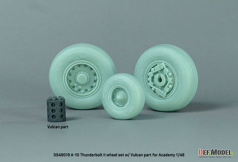 DEFモデル DS48019 1/48 A-10 サンダーボルトII 自重変形タイヤセット 機関砲砲口付 (アカデミー用)
