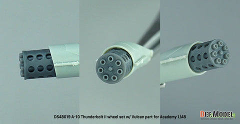 DEFモデル DS48019 1/48 A-10 サンダーボルトII 自重変形タイヤセット 機関砲砲口付 (アカデミー用)