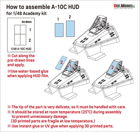 DEFモデル DS48024 1/48 A-10C サンダーボルトII インストルメントパネル・HUD アカデミー用 (アカデミー用)