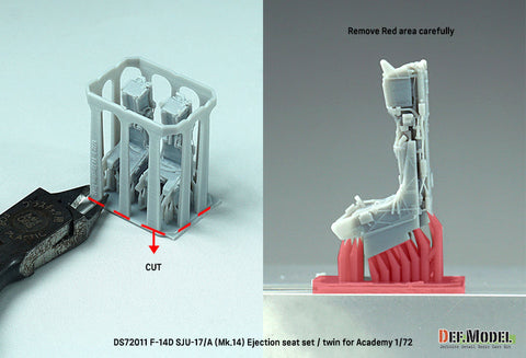 DEFモデル DS72011 1/72 F-14D トムキャット SJU-17/A (Mk.14) イジェクションシート (アカデミー用)