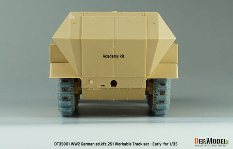 DEFモデル DT35001 1/35 WWII ドイツ Sd.kfz.251用初期型可動履帯セット (各社対応)