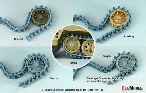 DEFモデル DT35002 1/35 WWII ドイツ Sd.kfz.251用後期型可動履帯セット (各社対応)