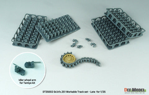 DEFモデル DT35002 1/35 WWII ドイツ Sd.kfz.251用後期型可動履帯セット (各社対応)