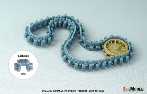 DEFモデル DT35002 1/35 WWII ドイツ Sd.kfz.251用後期型可動履帯セット (各社対応)