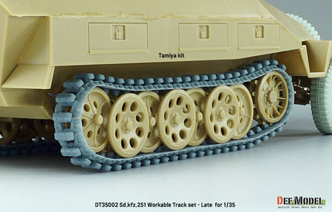 DEFモデル DT35002 1/35 WWII ドイツ Sd.kfz.251用後期型可動履帯セット (各社対応)