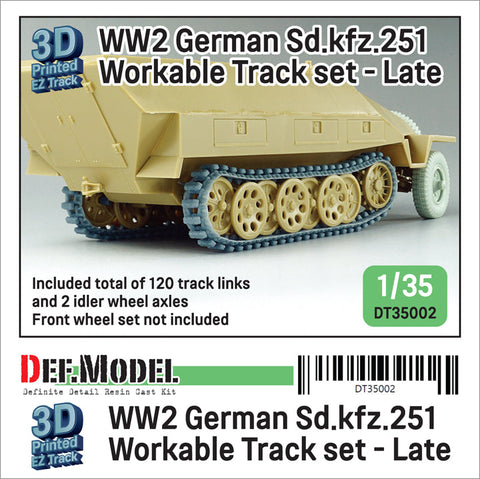 DEFモデル DT35002 1/35 WWII ドイツ Sd.kfz.251用後期型可動履帯セット (各社対応)