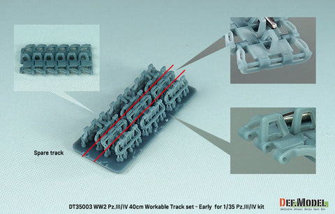DEFモデル DT35003 1/35 WWII ドイツ III/IV号戦車用 40cm初期型可動履帯セット (各社対応)