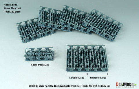 DEFモデル DT35003 1/35 WWII ドイツ III/IV号戦車用 40cm初期型可動履帯セット (各社対応)