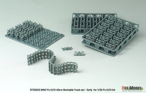 DEFモデル DT35003 1/35 WWII ドイツ III/IV号戦車用 40cm初期型可動履帯セット (各社対応)
