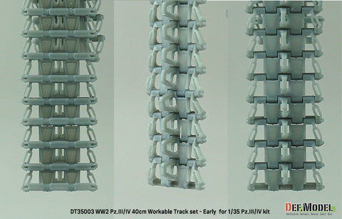 DEFモデル DT35003 1/35 WWII ドイツ III/IV号戦車用 40cm初期型可動履帯セット (各社対応)
