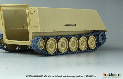 DEFモデル DT35006 1/35 アメリカ M113 APC 可動履帯セット- ダメージ表現入りパッド (各社対応)