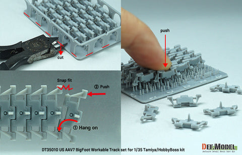 DEFモデル DT35010 1/35 アメリカ AAVP7 ビッグフット 可動履帯セット(各社対応)