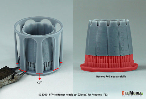 DEFモデル DZ32001 1/32 F/A-18A/B/C/D ホーネット用排気ノズル クローズ(アカデミー用)