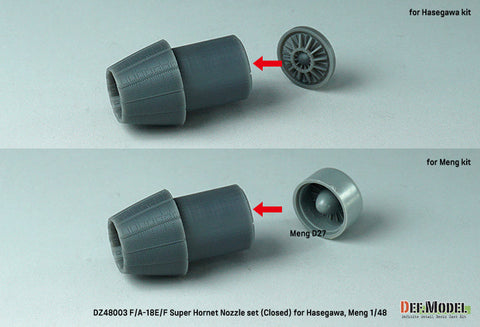 DEFモデル DZ48003 1/48 F/A-18E/F スーパーホーネット 排気ノズル クローズ(ハセガワ/ モンモデル 用)