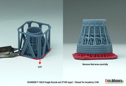 DEFモデル DZ48009 1/48 F-15E/K イーグル F100タイプ 排気ノズル クローズ(アカデミー用)