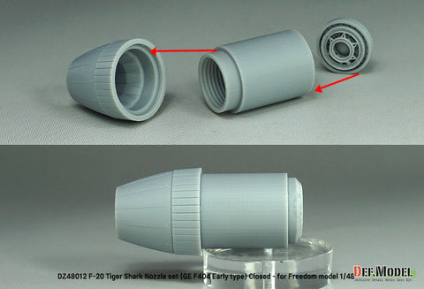 DEFモデル DZ48012 1/48 F-20 タイガーシャーク GE YF404-100 排気ノズル クローズ(フリーダムモデル用)