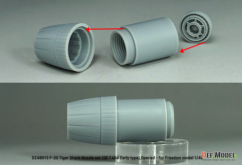 DEFモデル DZ48013 1/48 F-20 タイガーシャーク GE YF404-100 排気ノズル オープン (フリーダムモデル用)