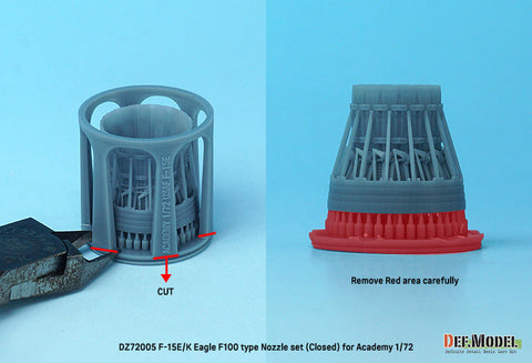 DEFモデル DZ72005 1/72 F-15E/K イーグル用F100型排気ノズル クローズ(アカデミー用)