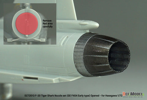 DEFモデル DZ72013 1/72 F-20 タイガーシャーク GE YF404-100 排気ノズル オープン(ハセガワ用)