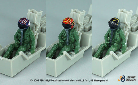 DEFモデル JD48002 1/48 F/A-18E/F スーパーホーネット デカールセット - ムービーコレクション No.8 (ハセガワ用)