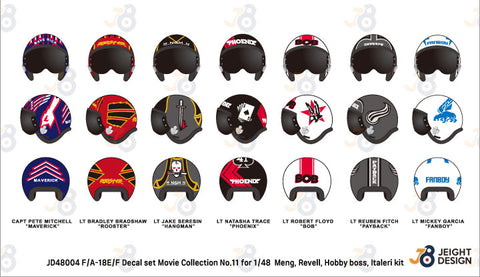 DEFモデル JD48004 1/48 F/A-18E/F スーパーホーネット デカールセット - ムービーコレクション No.11 フィギュア２体付き