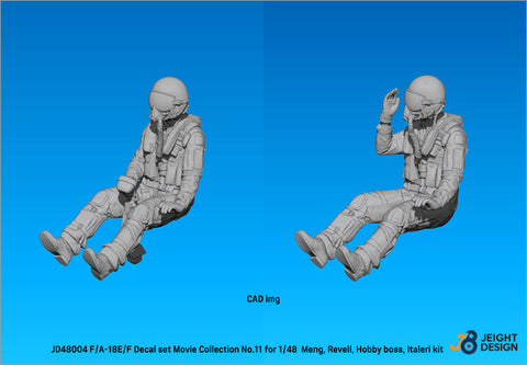 DEFモデル JD48004 1/48 F/A-18E/F スーパーホーネット デカールセット - ムービーコレクション No.11 フィギュア２体付き