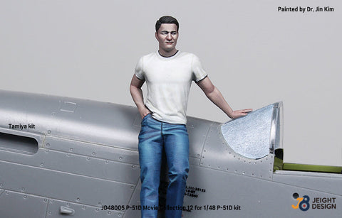 DEFモデル JD48005 1/48 P-51D マスタング デカールセット ムービーコレクション No.12 フィギュア付き (タミヤ/ 他キット用)