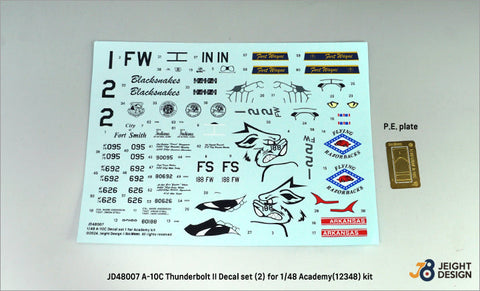 DEFモデル JD48007 1/48 USAF A-10C デカールセット (2) (アカデミー用)