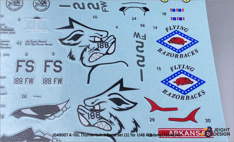 DEFモデル JD48007 1/48 USAF A-10C デカールセット (2) (アカデミー用)